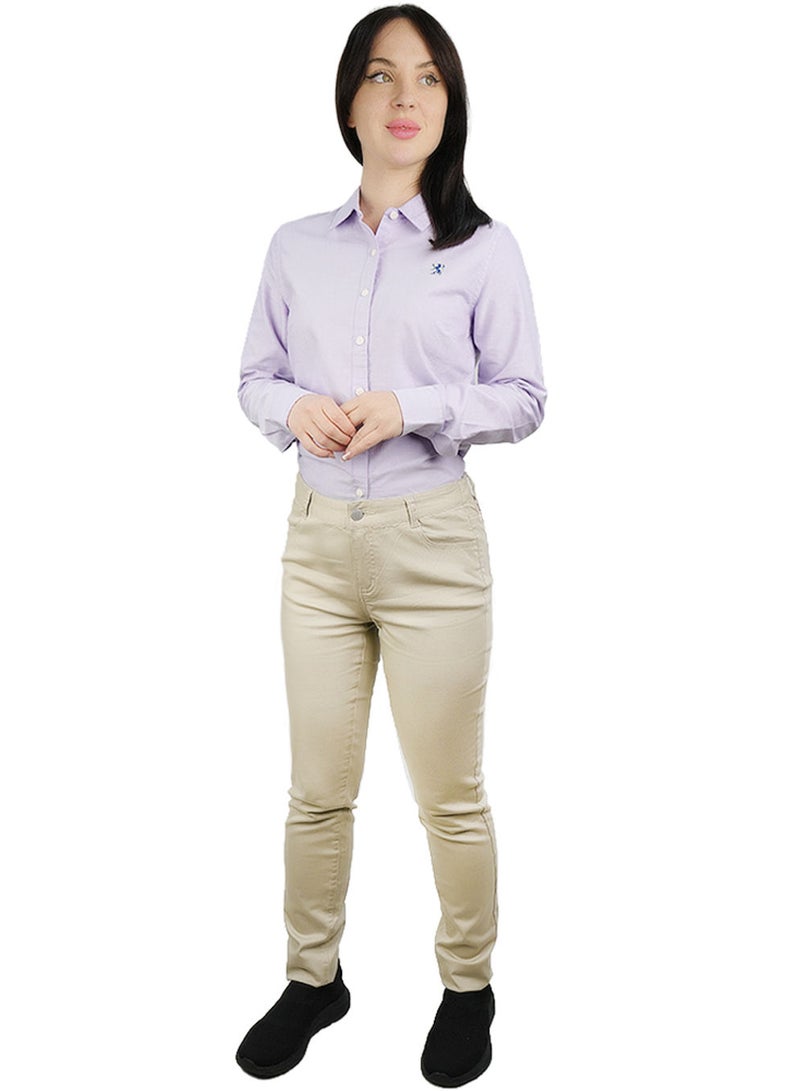 GIORDANO Women’s Mid-Rise Slim Tapered Stretch Twill Pants - Image 2